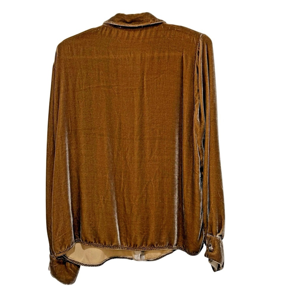 Cut Loose Velvet Blouse Color Brass Quiet Luxury Minimalist Academia Lagenlook S - Picture 2 of 8